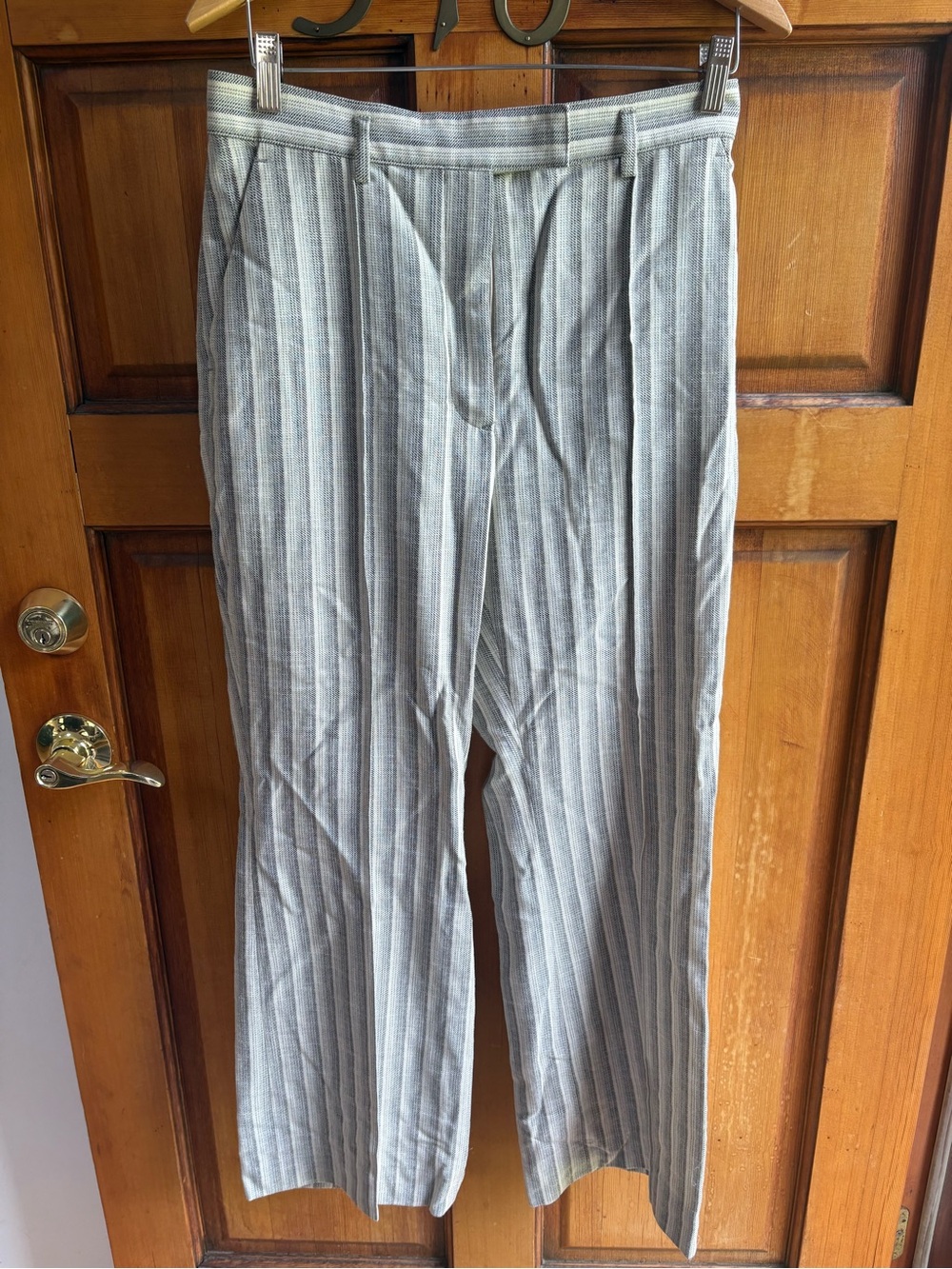 Womens Acne Studio Gray Striped Dress Pants